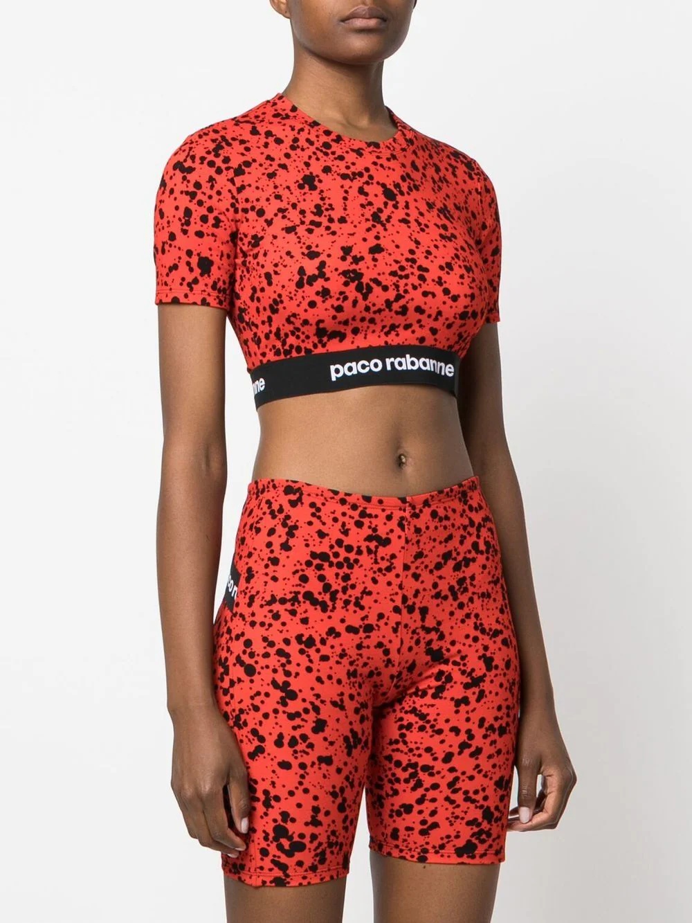paint-splatter print jersey crop top - 3