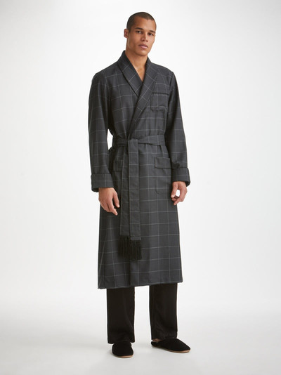 Derek Rose Men's Dressing Gown York 45 Wool Charcoal outlook