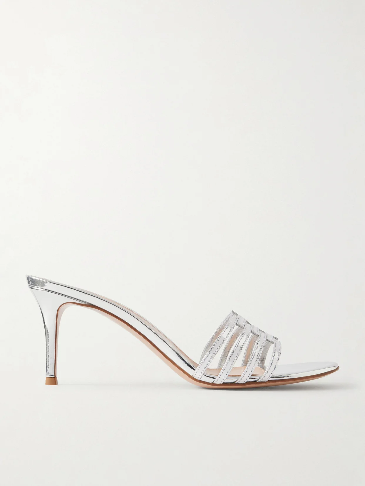 Metallic Leather Sandals - 1