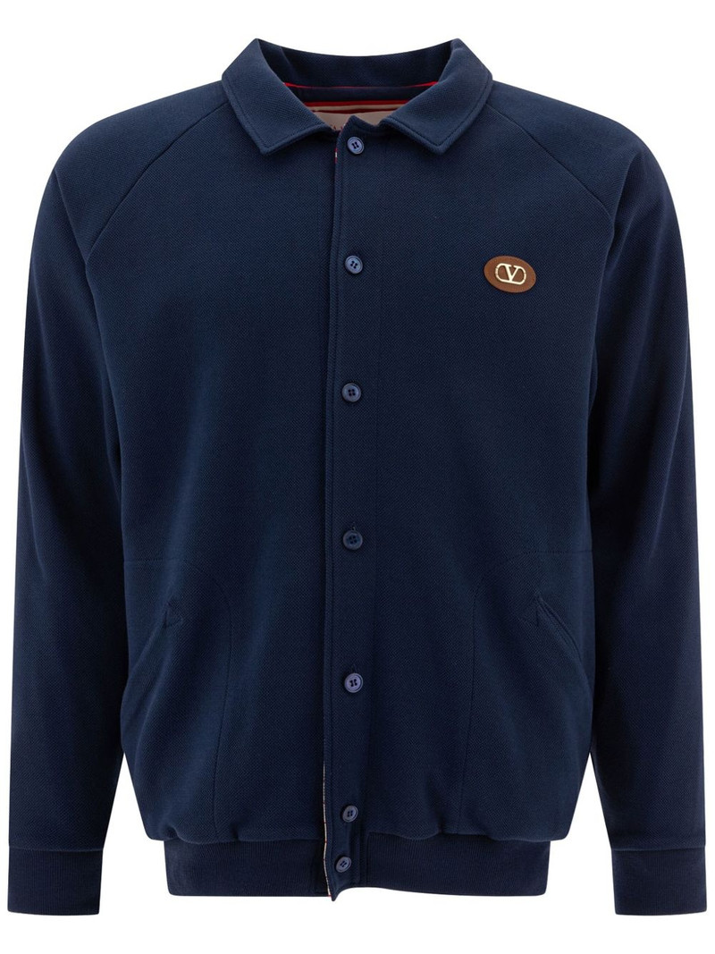 logo-patch cardigan 1