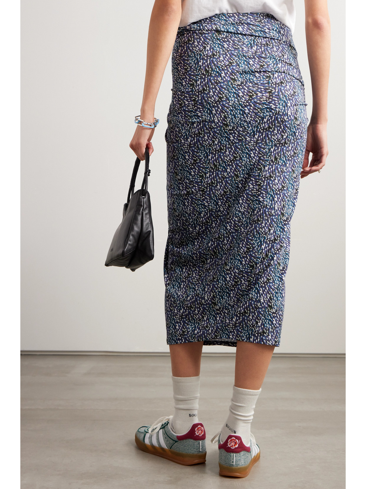 Jeldia Draped Printed Stretch-jersey Midi Skirt - 3