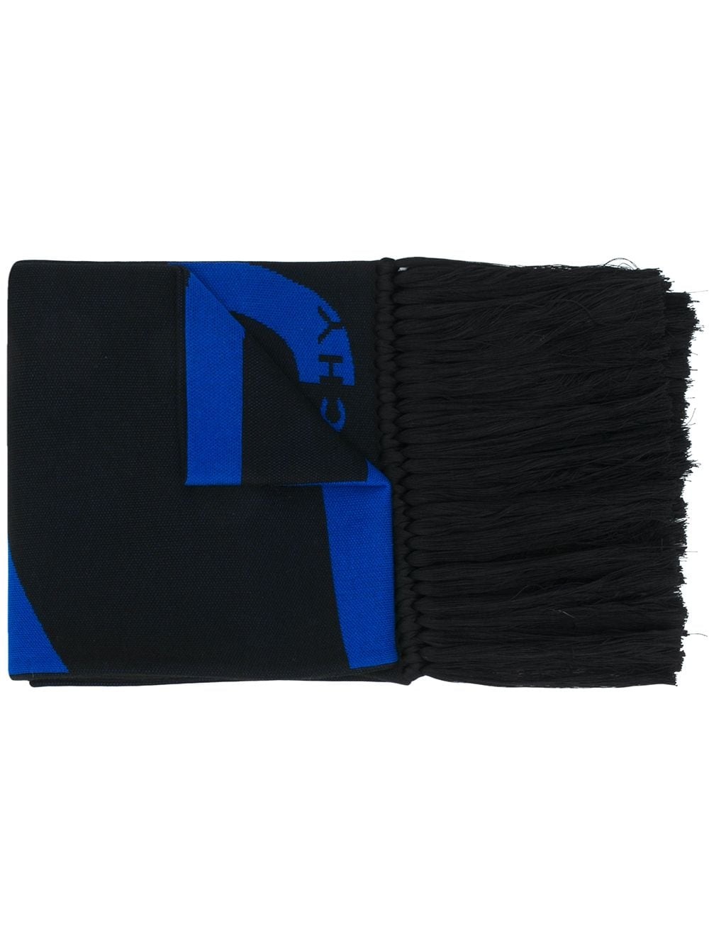 logo print frayed scarf - 1