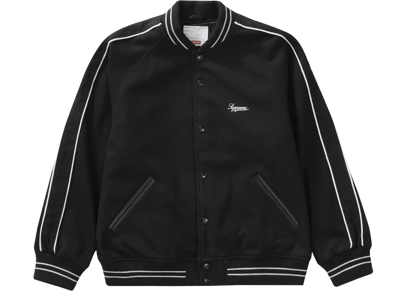 Supreme Jamie Reid It's All Bollocks Varsity Jacket Black - 2