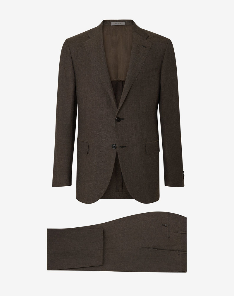Brown wool and linen suit 1