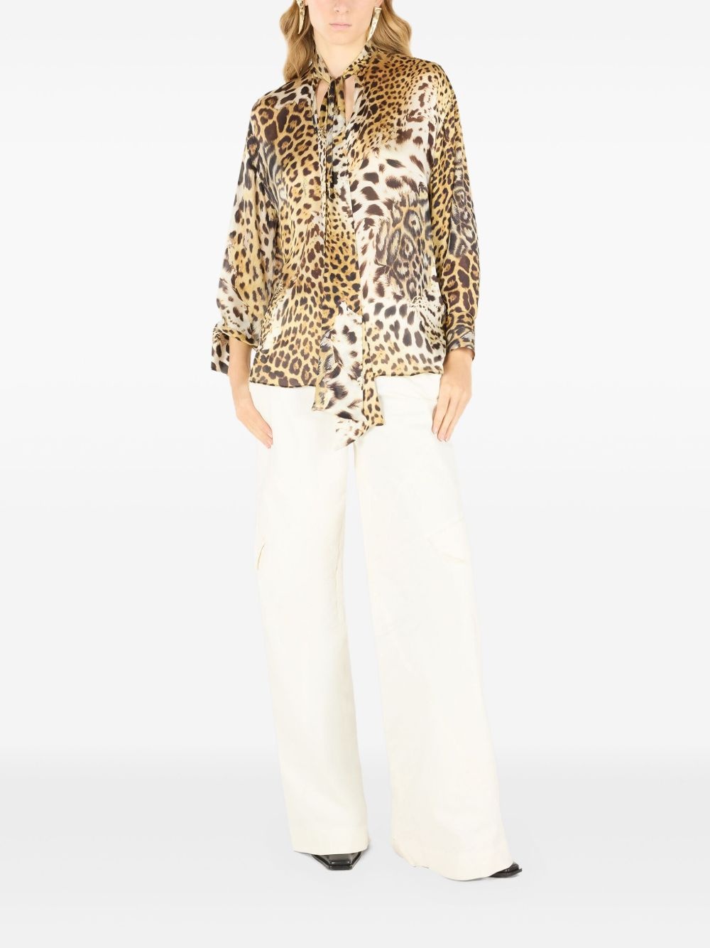 Jaguar-print blouse - 2