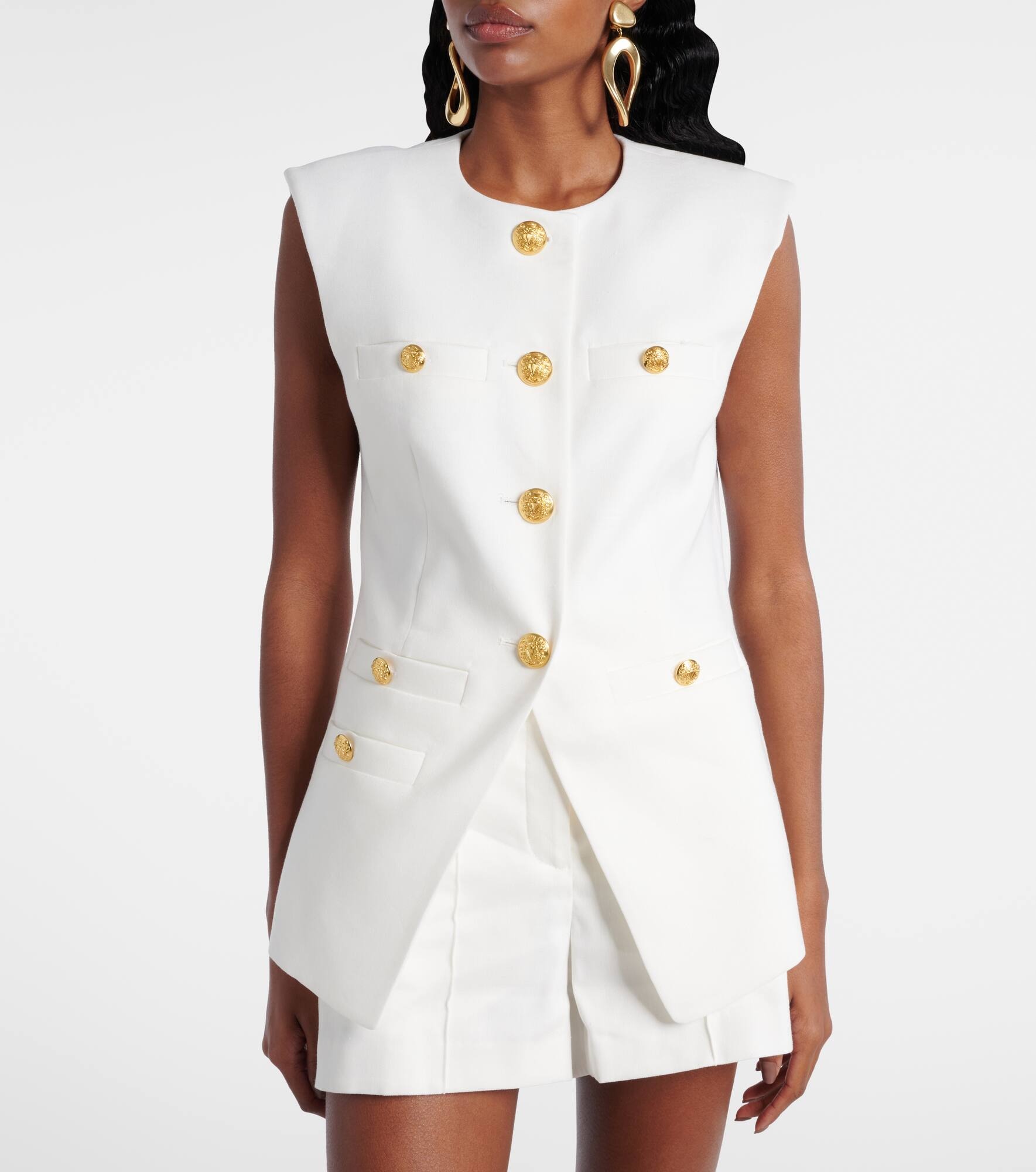 Tamara linen-blend vest - 6