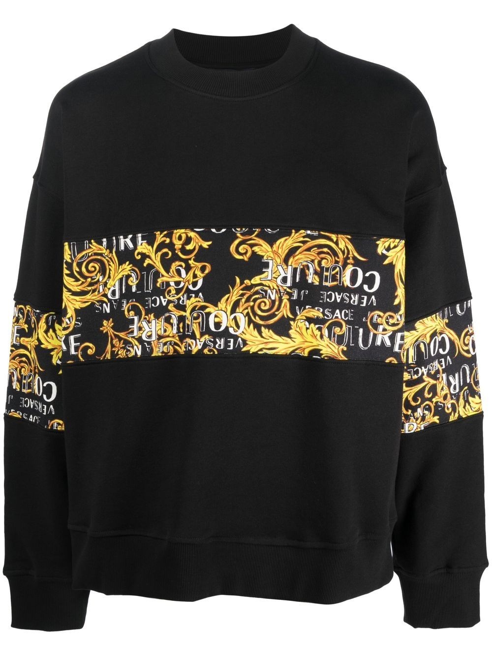 baroque pattern-print crew neck sweatshirt - 1