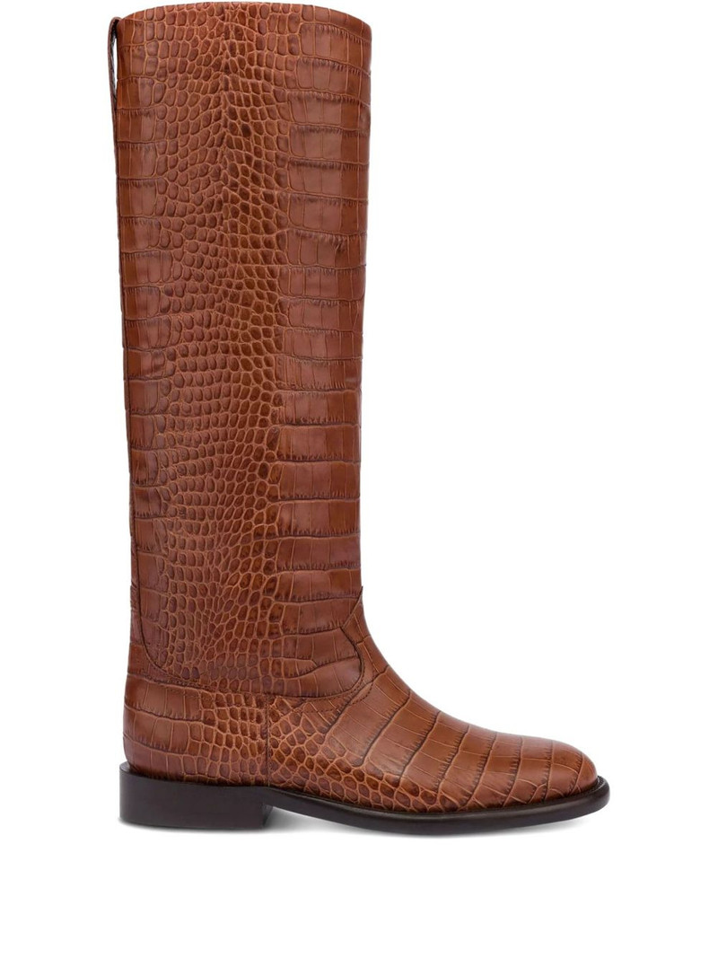 20mm Montana croco-embossed leather boots 1
