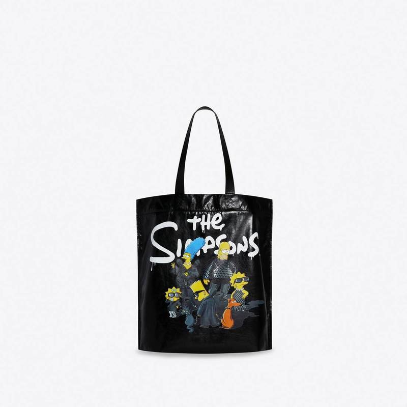 Men's The Simpsons Tm & © 20th Television Shopper Medium Shoulder Tote Bag in Black 1