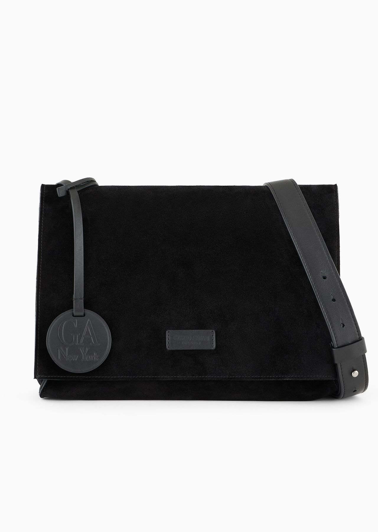 Suede and leather messenger bag - 1