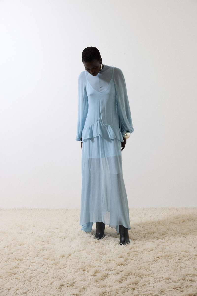 TERRAN MAXI DRESS IN SKY GEORGETTE CHIFFON 3