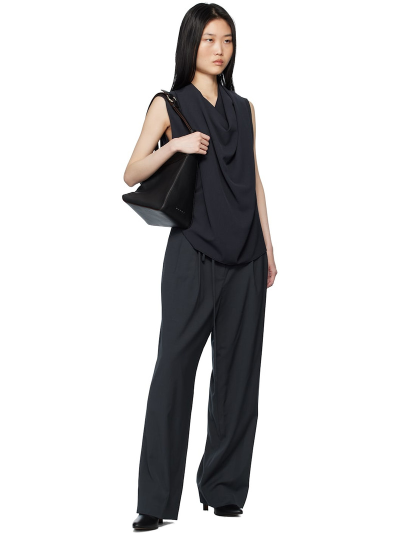 LE17SEPTEMBRE Navy Waist String Tuck Trousers outlook