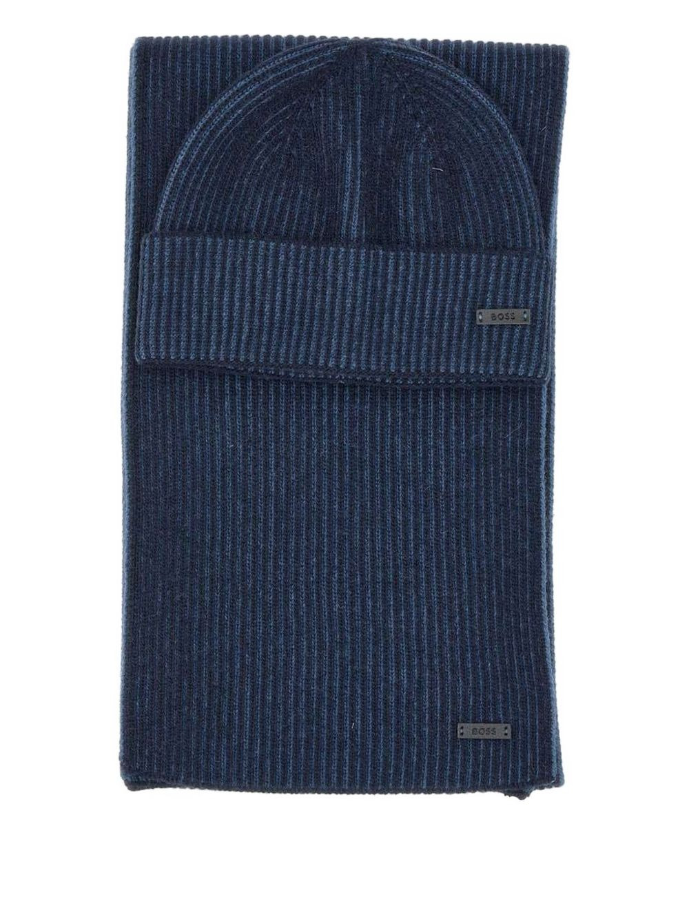 ribbed wool beanie and scarf set - 2