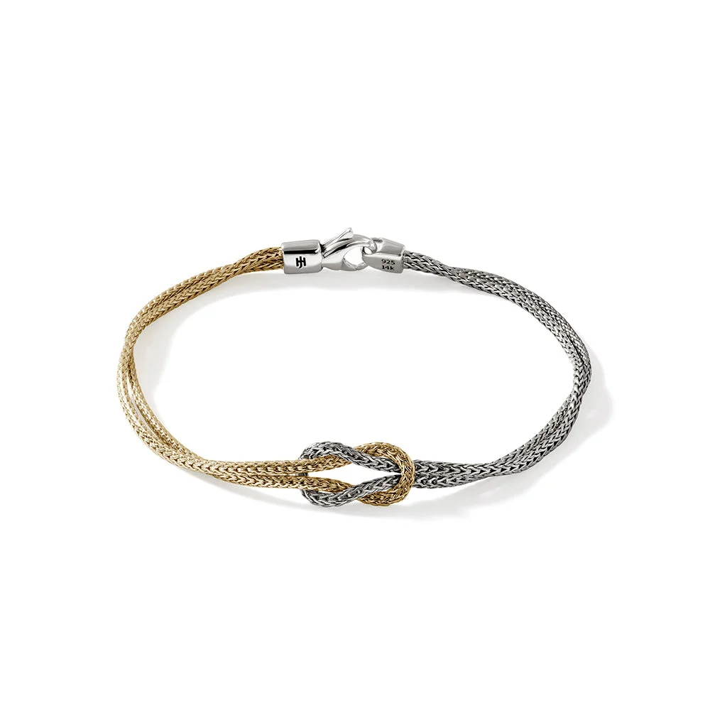 Love Knot Bracelet, Gold, Silver, 3.6MM - 1
