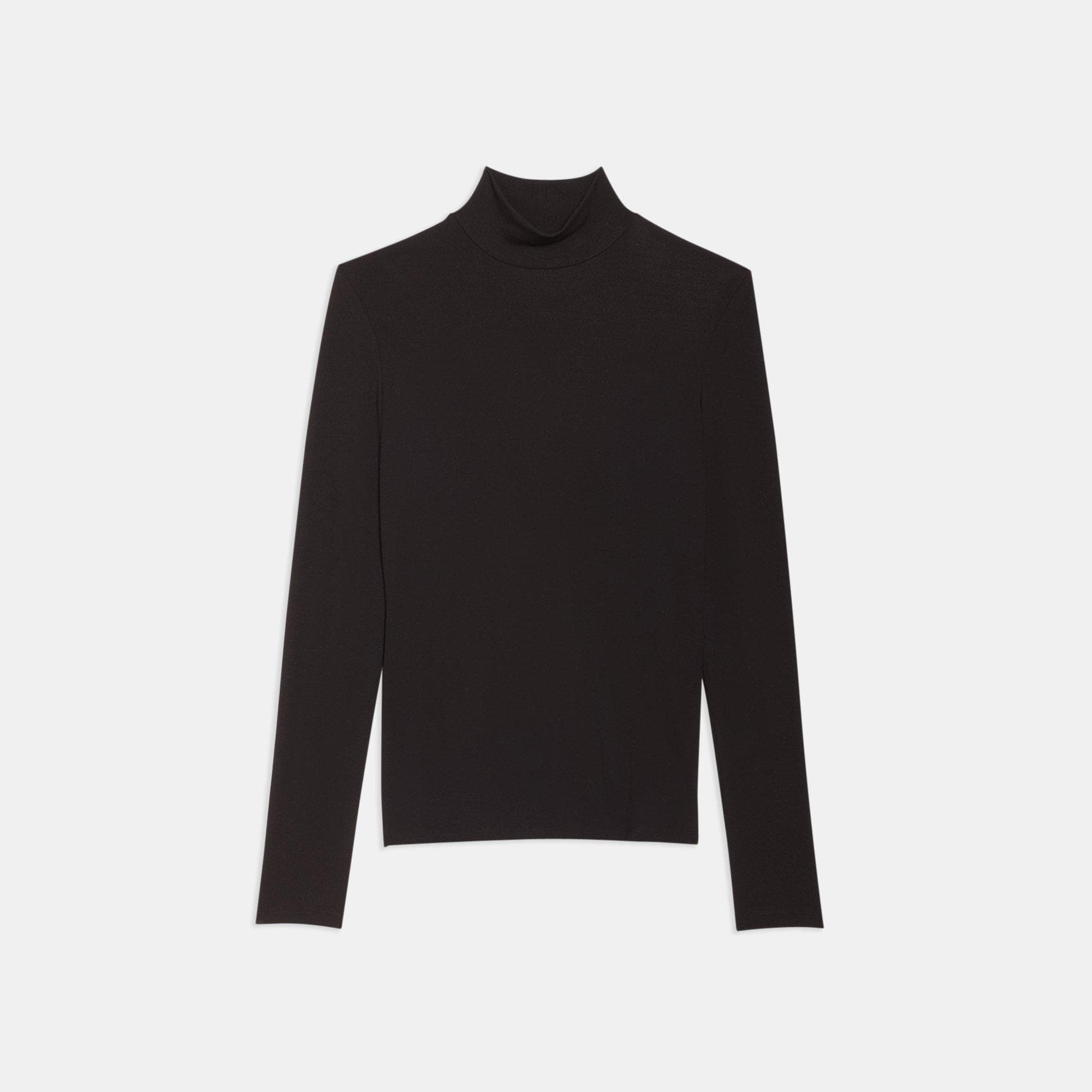 Turtleneck Sweater in Ribbed Viscose - 1