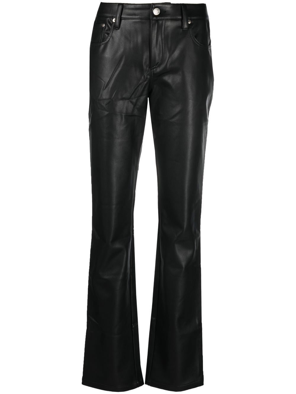 faux-leather straight-leg trousers - 1