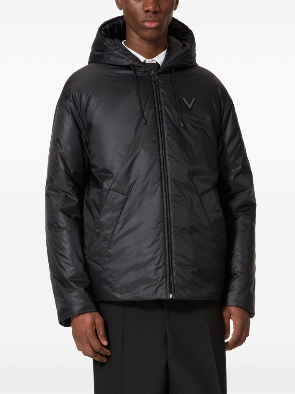 logo padded coat - 3