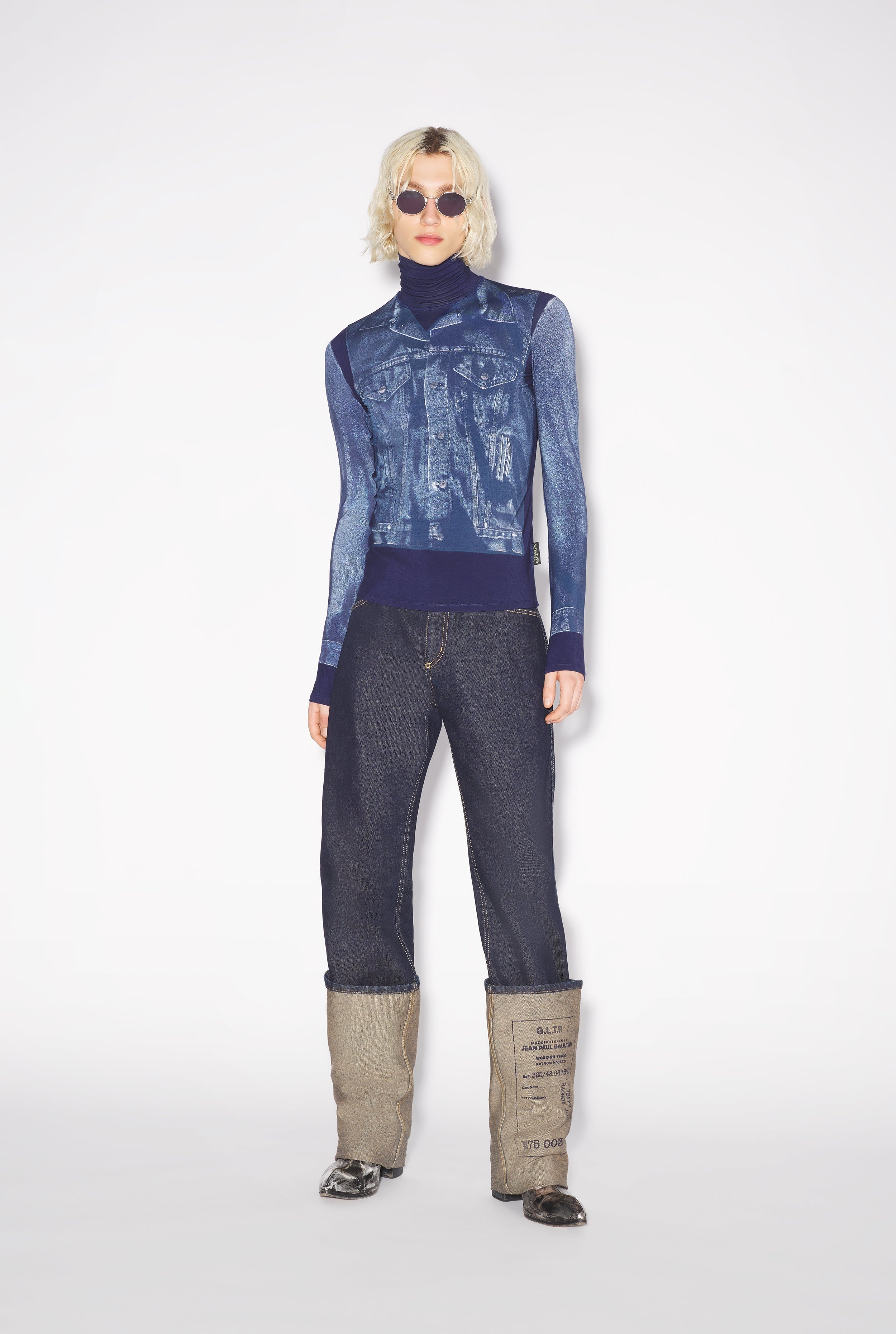 THE BLUE DENIM TROMPE L’OEIL TOP - 1