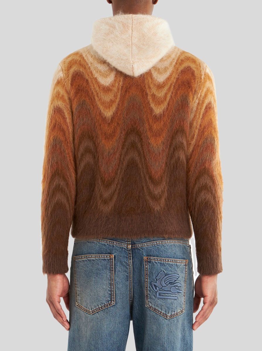 SWEATSHIRT WITH KNITTED HOOD IN JACQUARD - 4