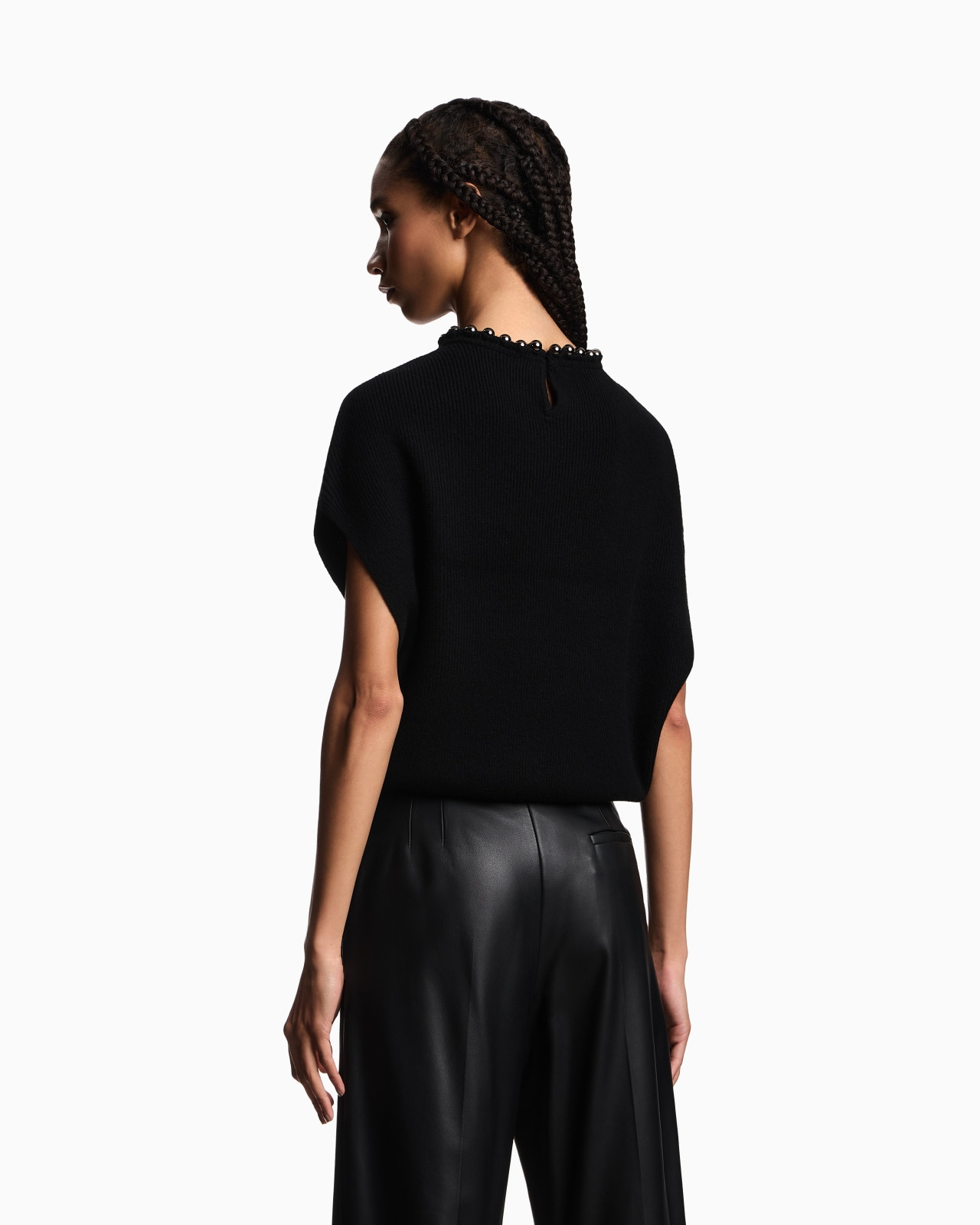 VIRGIN WOOL AND CASHMERE TOP WITH OVERSIZED METAL SPHERES - 3