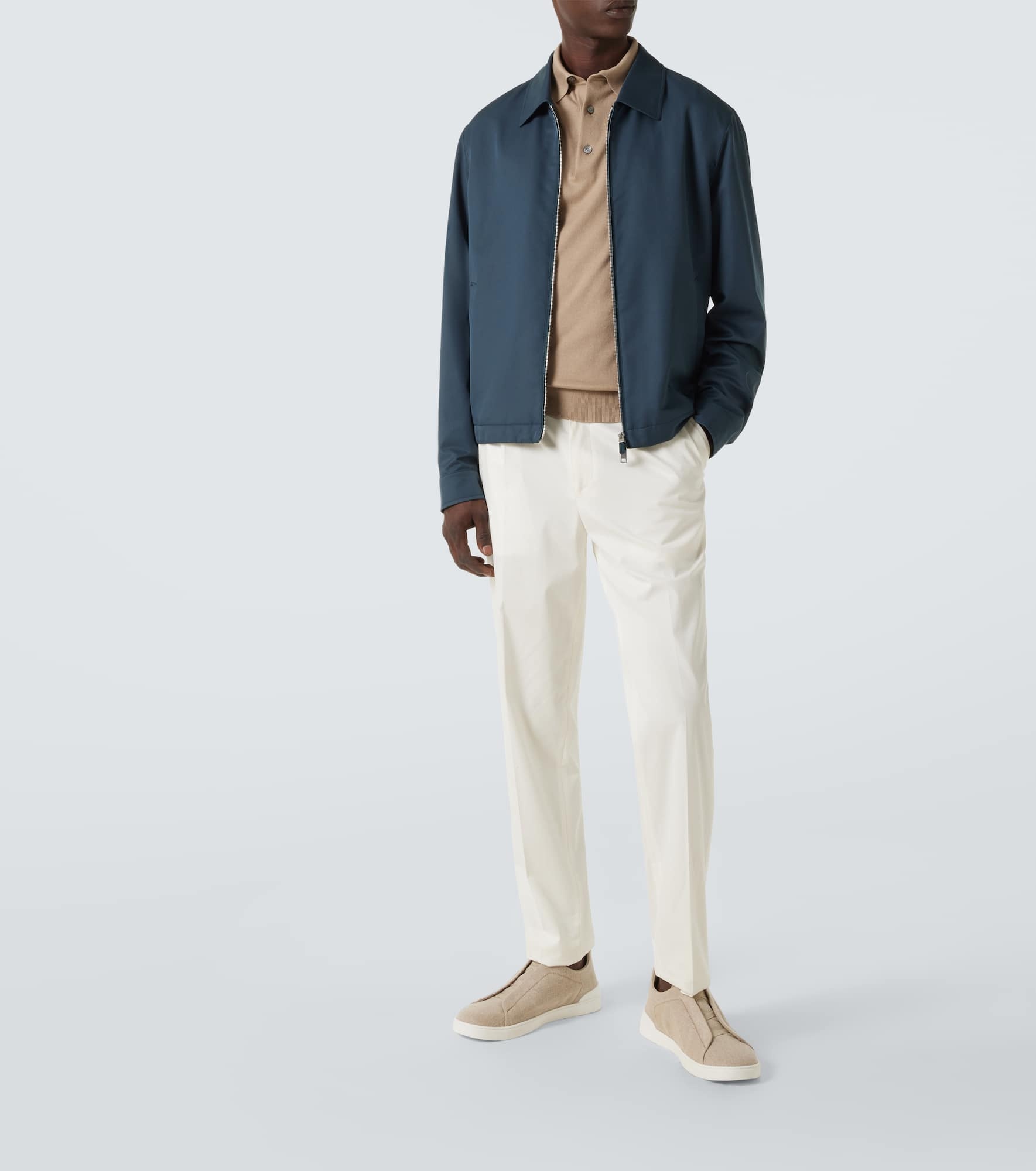 Leather-trimmed blouson - 2