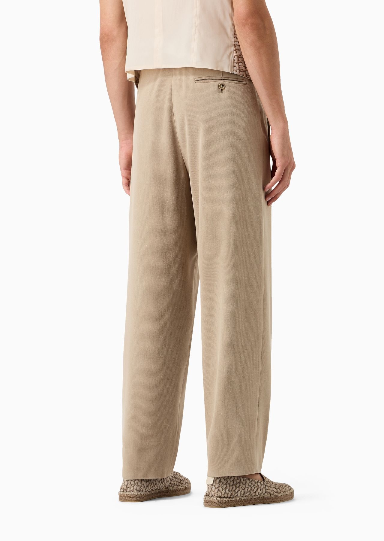 Two-dart, airbrushed linen trousers - 3