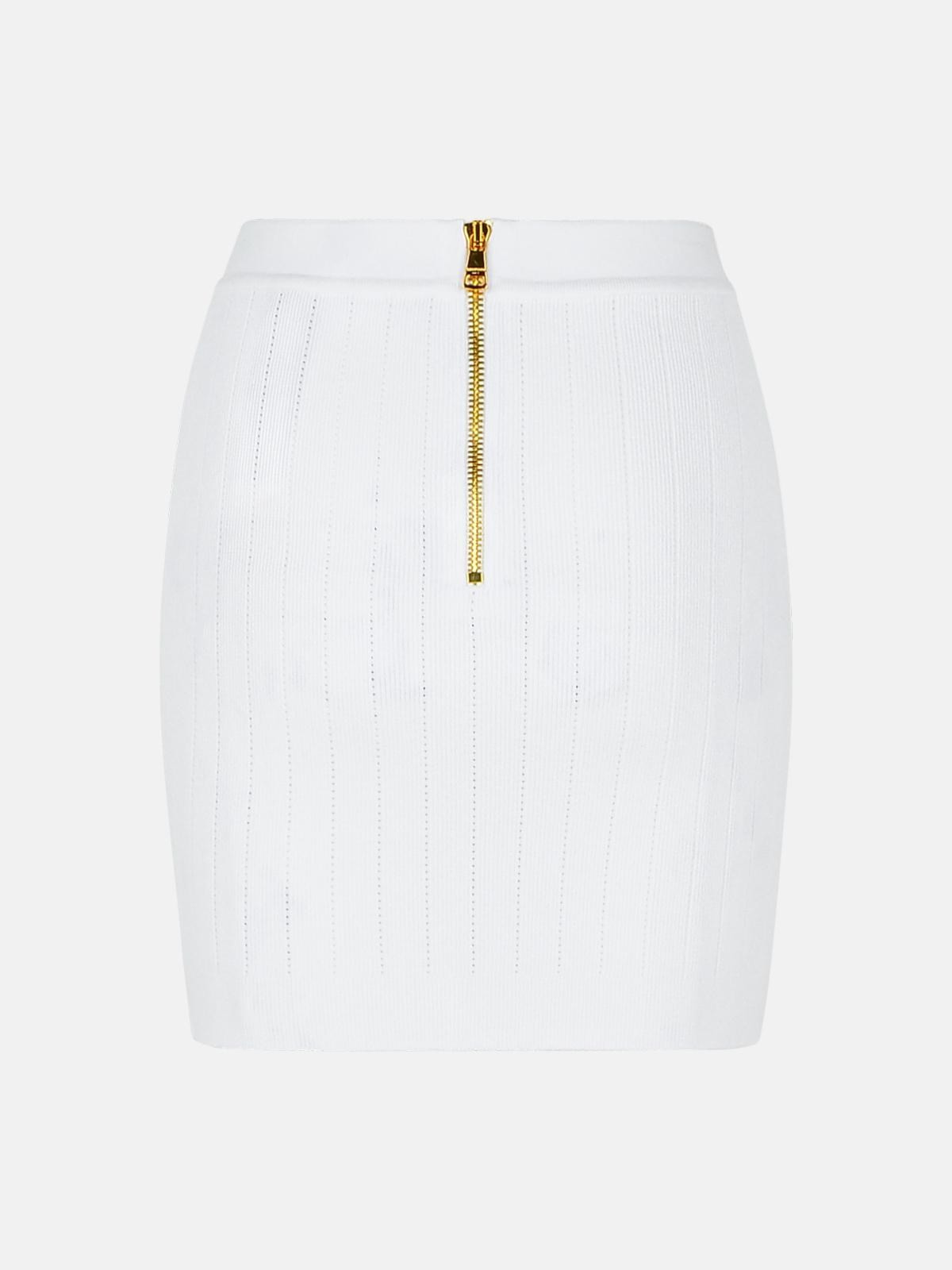 MINI SKIRT IN WHITE VISCOSE BLEND - 3