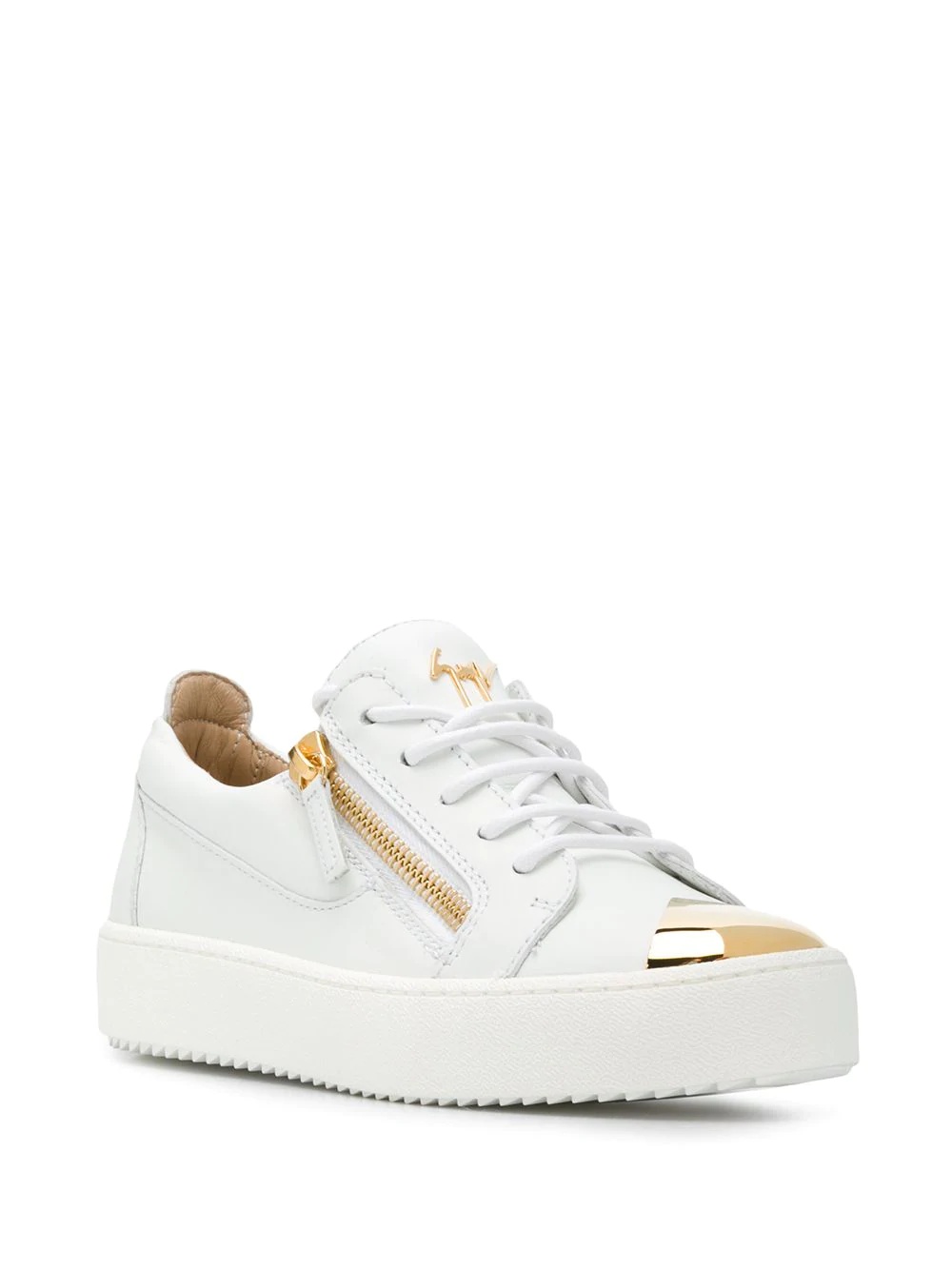 zip detail logo sneakers - 2