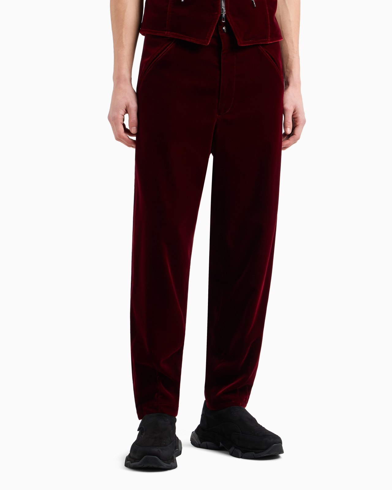 VELVET, FLAT-FRONT TROUSERS - 4
