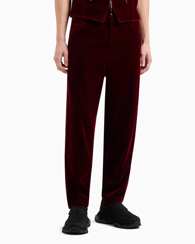 GIORGIO ARMANI VELVET, FLAT-FRONT TROUSERS outlook