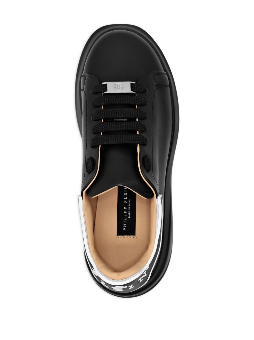 lace-up leather sneakers - 3
