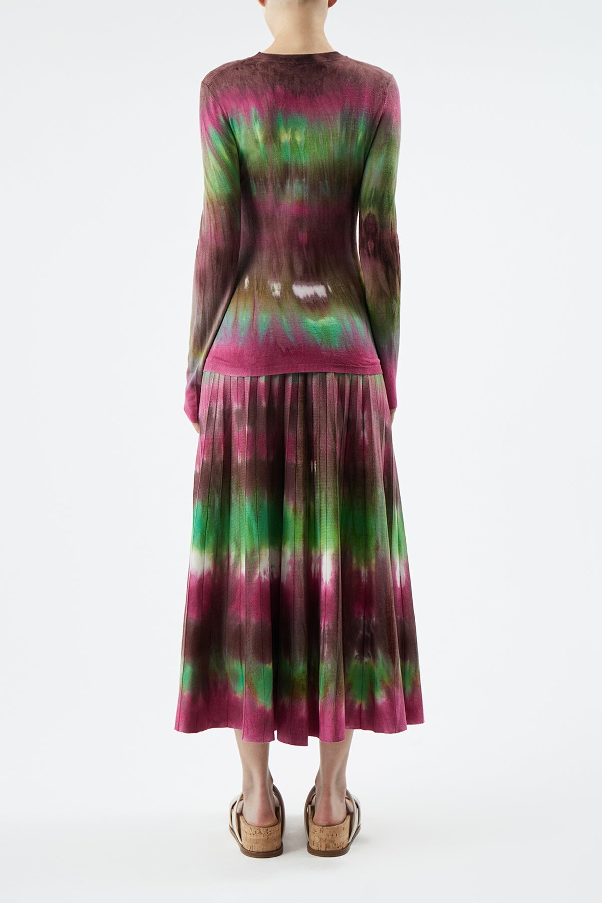 Miller Knit Top in Jewel Tie Dye Cashmere - 4