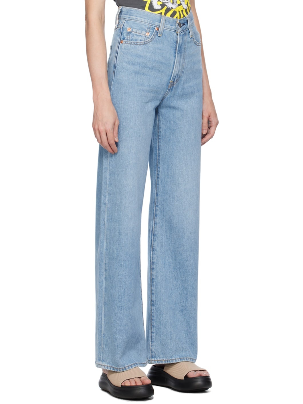 Blue Ribcage Wide Leg Jeans - 2