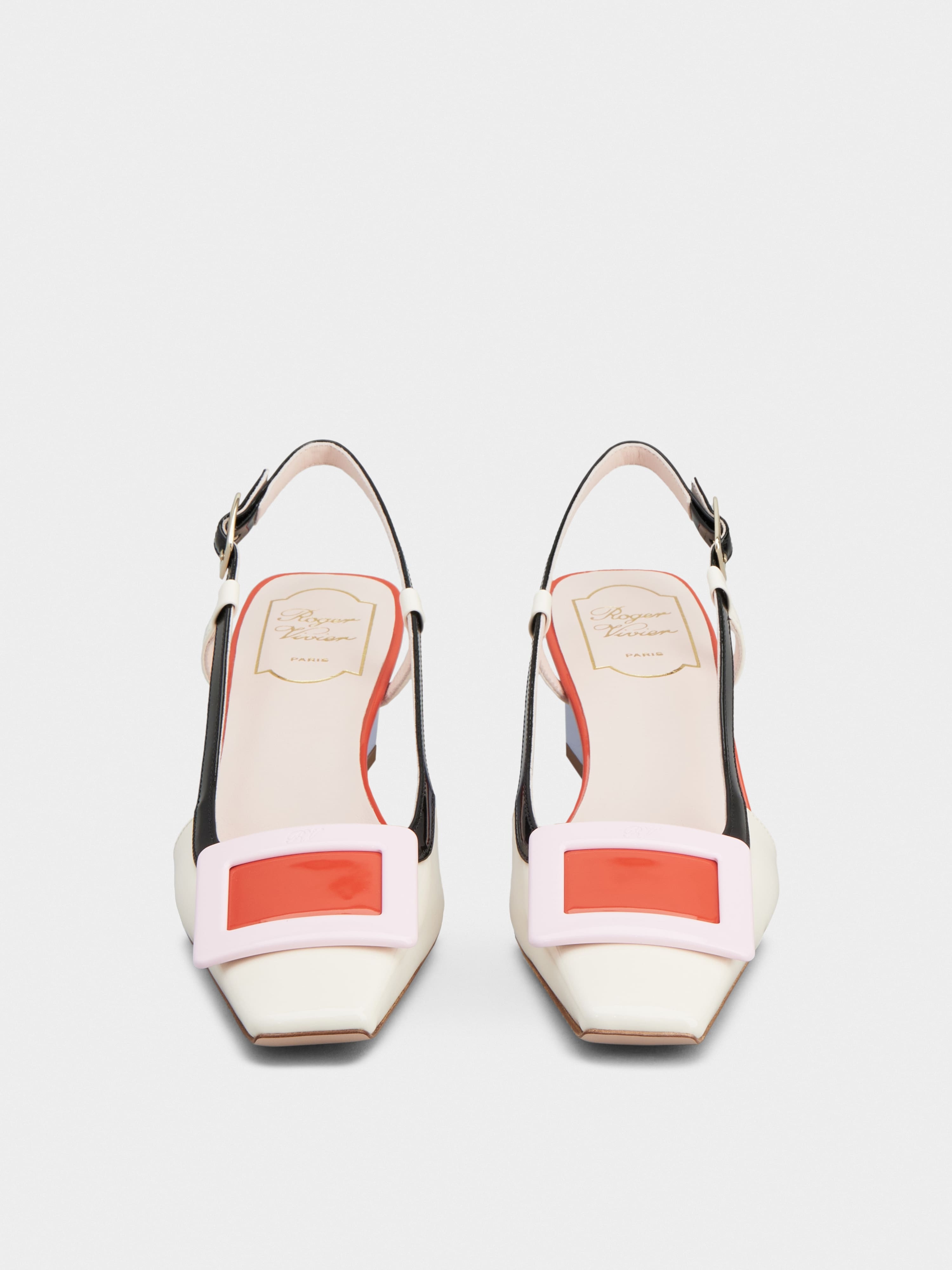 Belle Vivier Covered Buckle Slingback Pumps in Patent Leather - 7