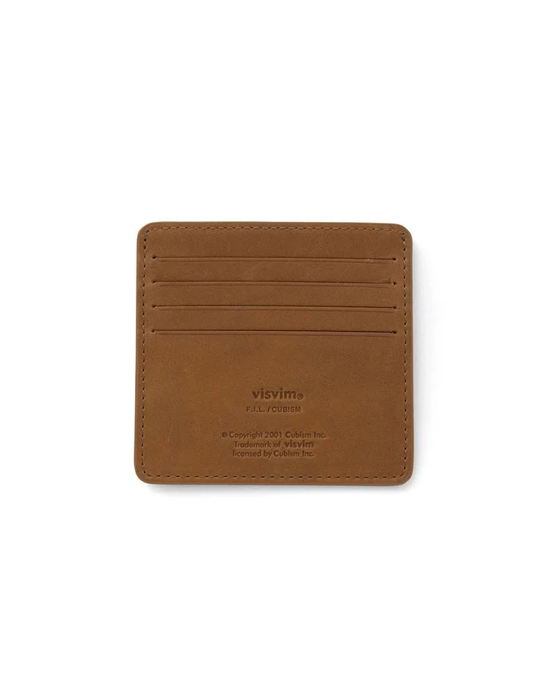 LEATHER CARD CASE CAMEL - 1