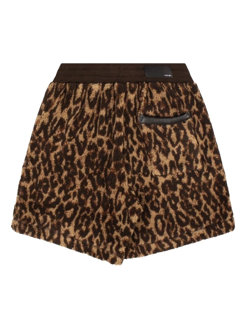 leopard-print fleece shorts - 2