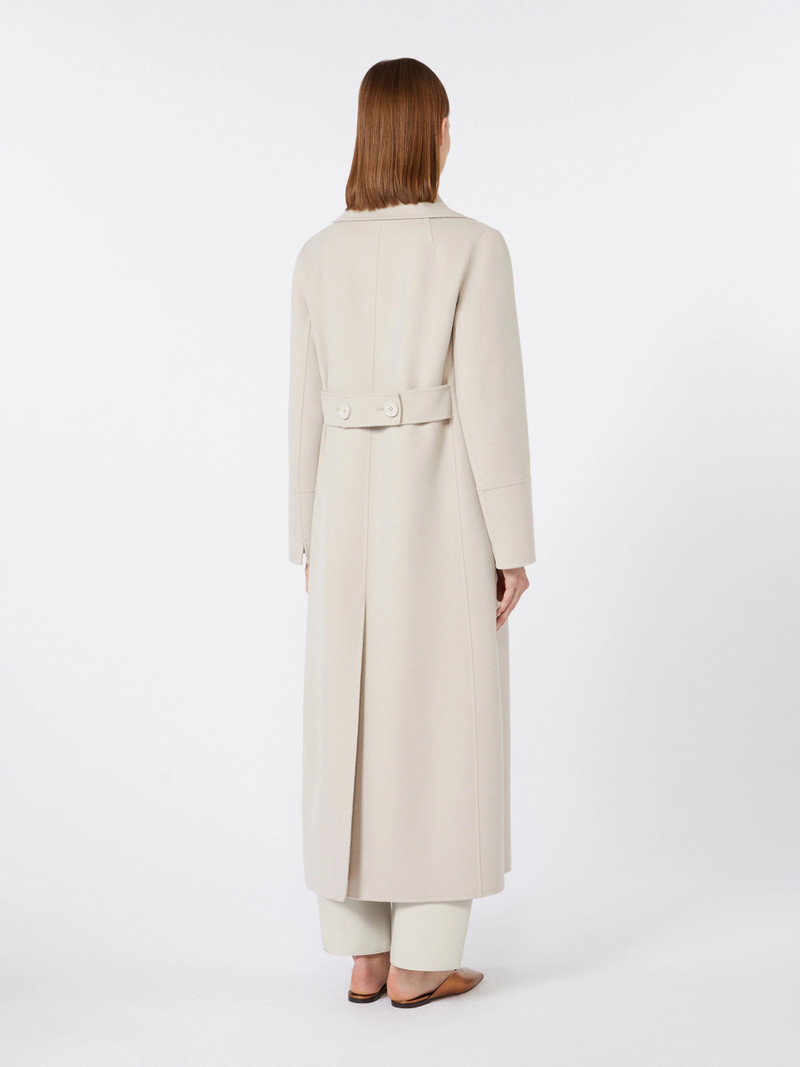 CUSTODI Long wool coat with half-belt detail - SAND 4