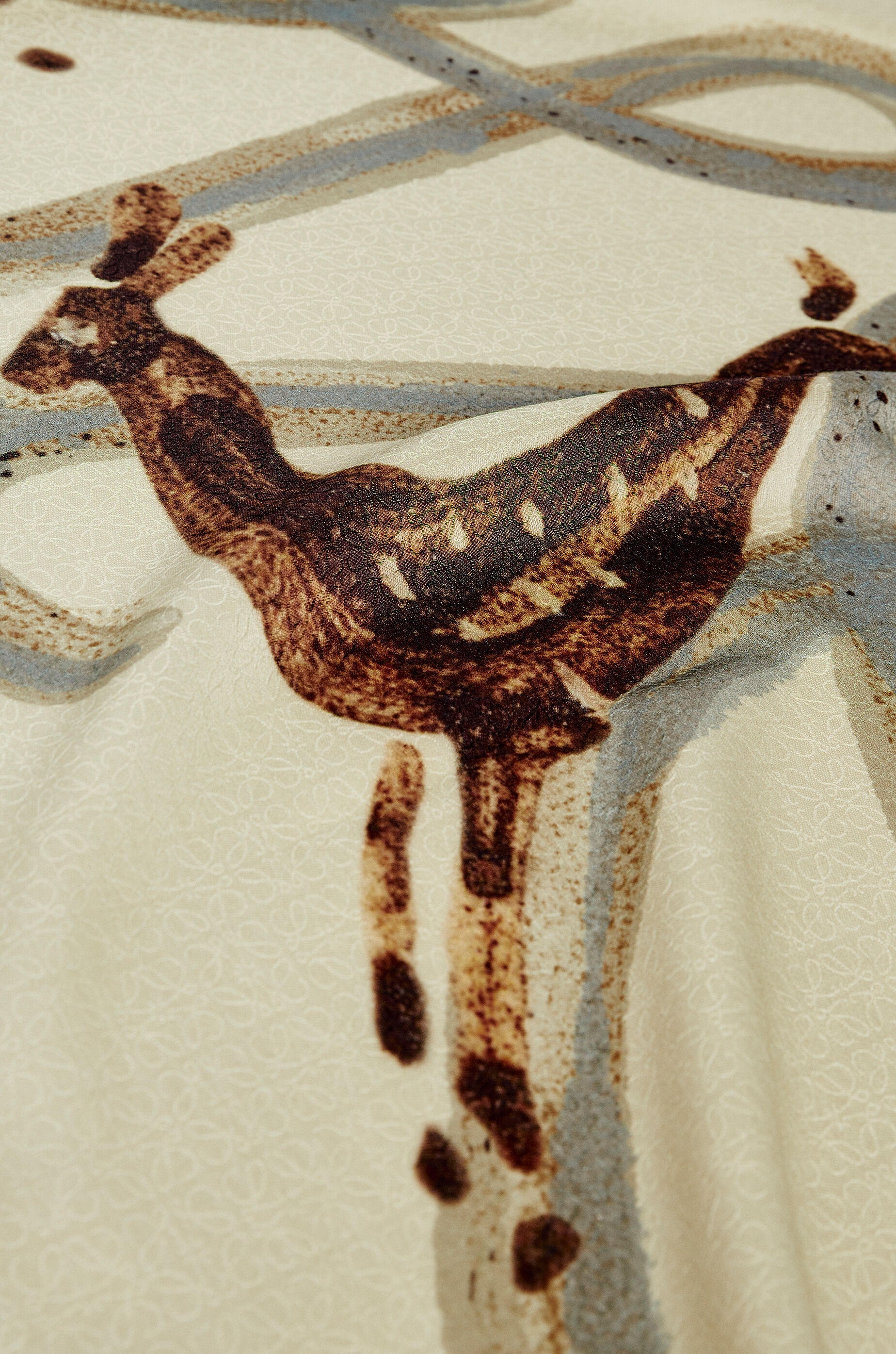 Deer scarf in wool, cotton and silk - 3