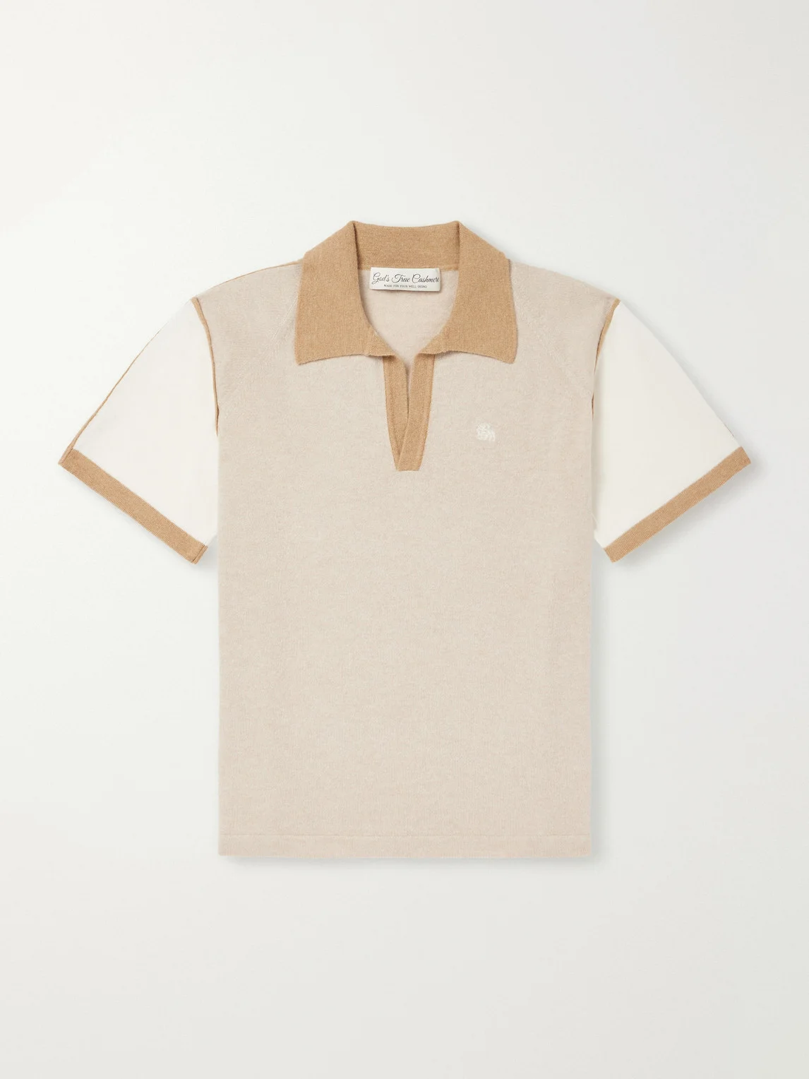 Logo-Embroidered Cashmere Polo Shirt - 1