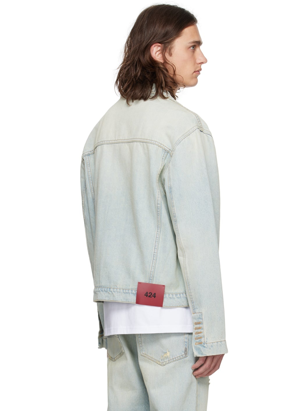 Blue Pleated Denim Jacket - 3
