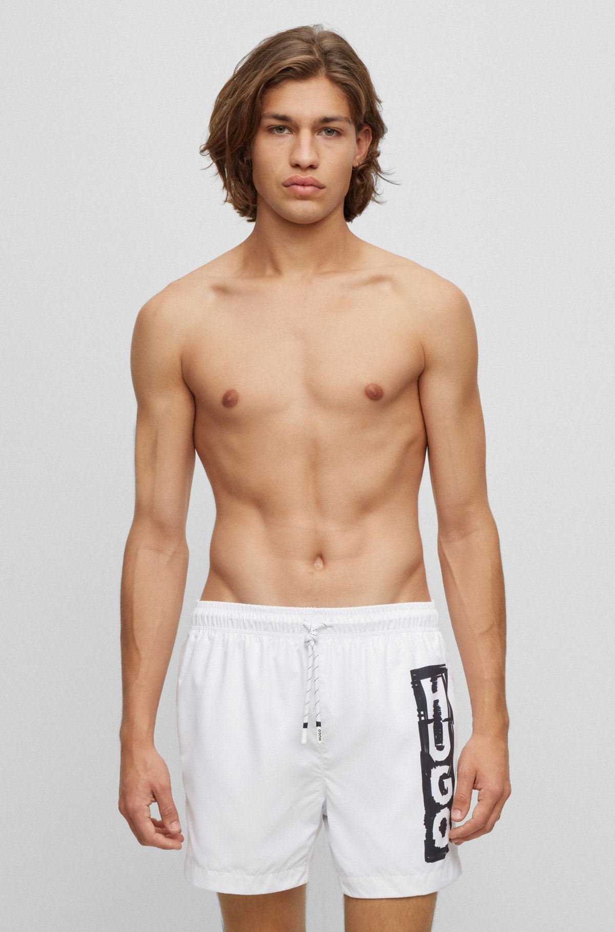 QUICK-DRYING SWIM SHORTS WITH MARKER LOGO - 2
