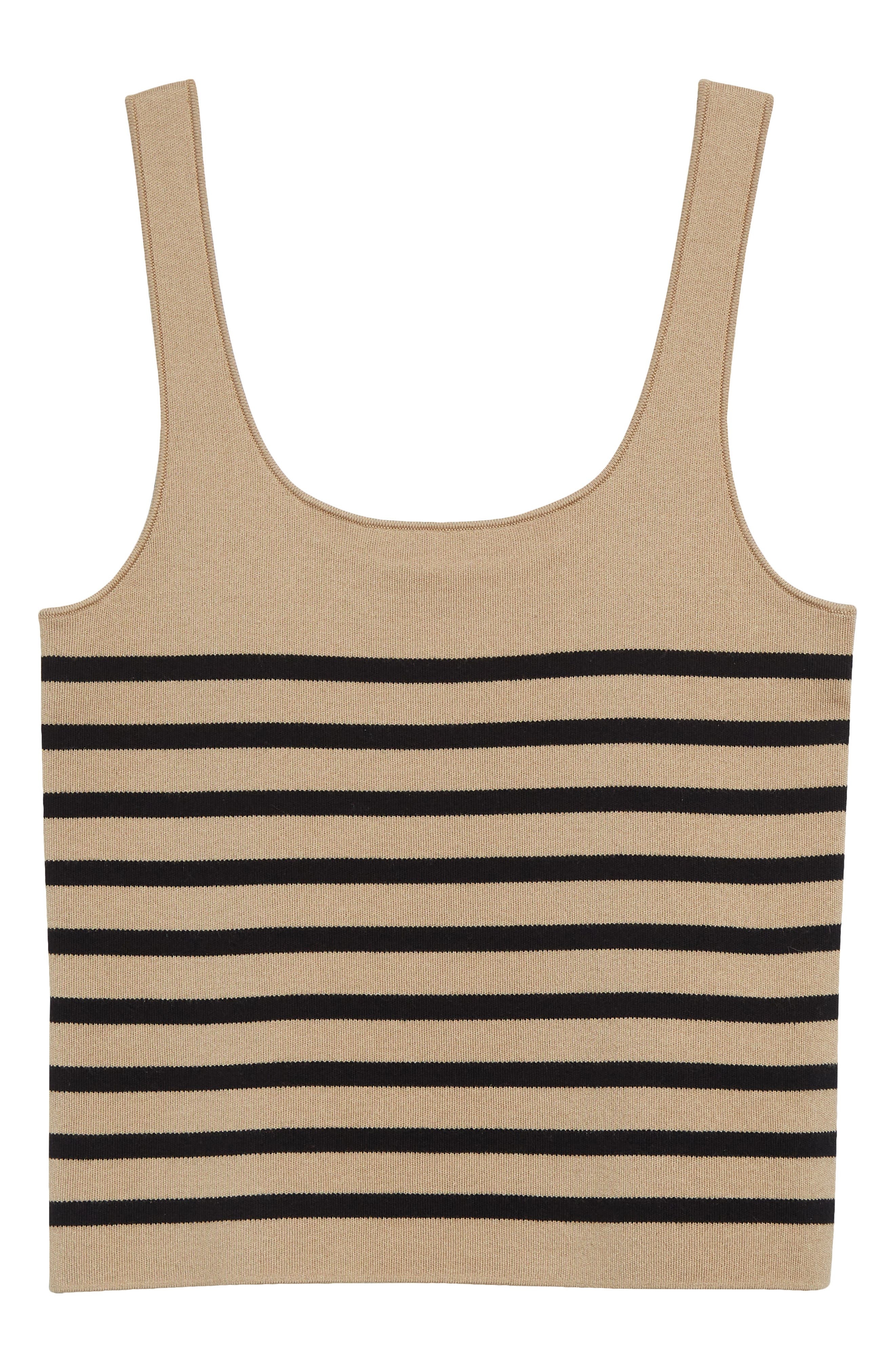 Altuzarra Stevie Stripe Silk & Cotton Sweater Tank in Hazelwood/Black at Nordstrom - 6