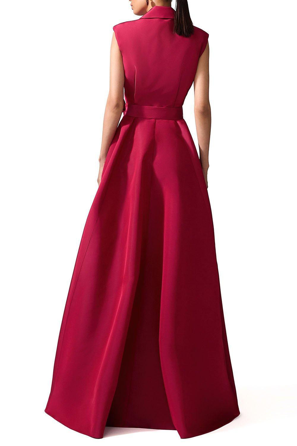 Sleeveless Trench Gown - Currant - 3