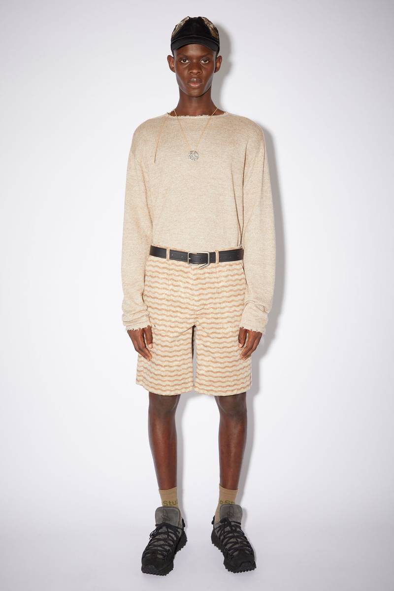 Acne Studios Wave print shorts - Beige/camel outlook