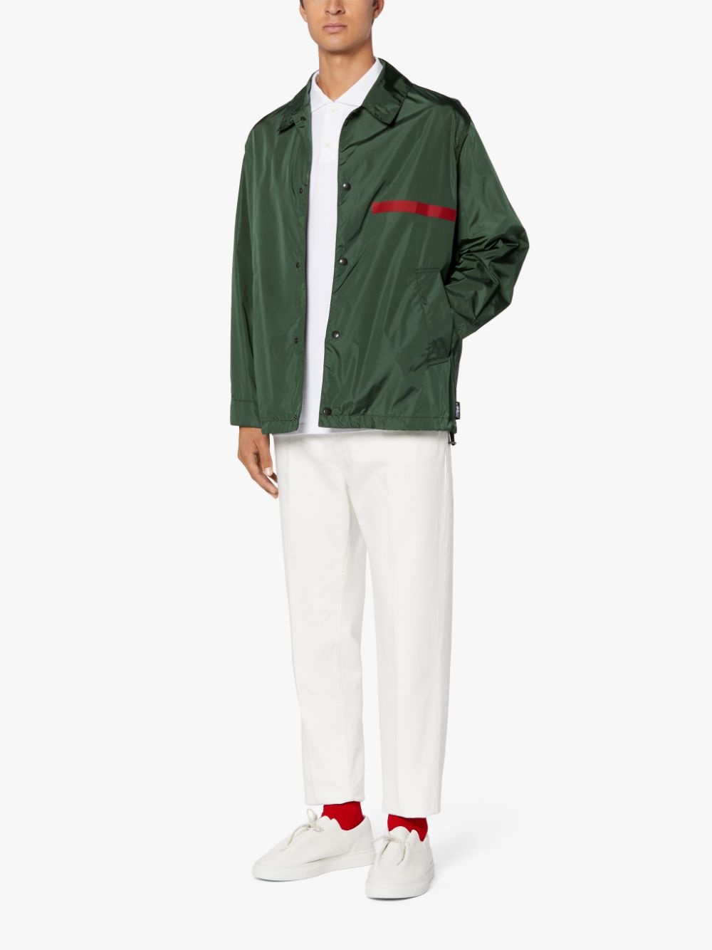 Mackintosh TAPE TEEMING GREEN NYLON COACH JACKET | GMM-216