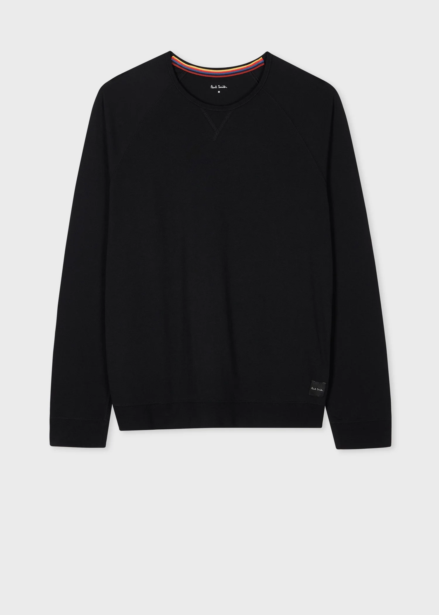 Black Jersey Cotton Long-Sleeve Lounge Top - 1