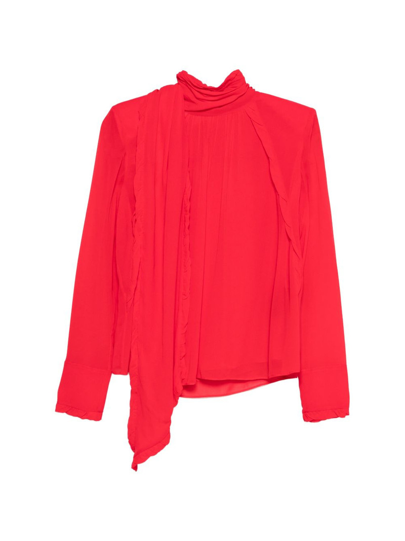 ruffled high-neck blouse 1