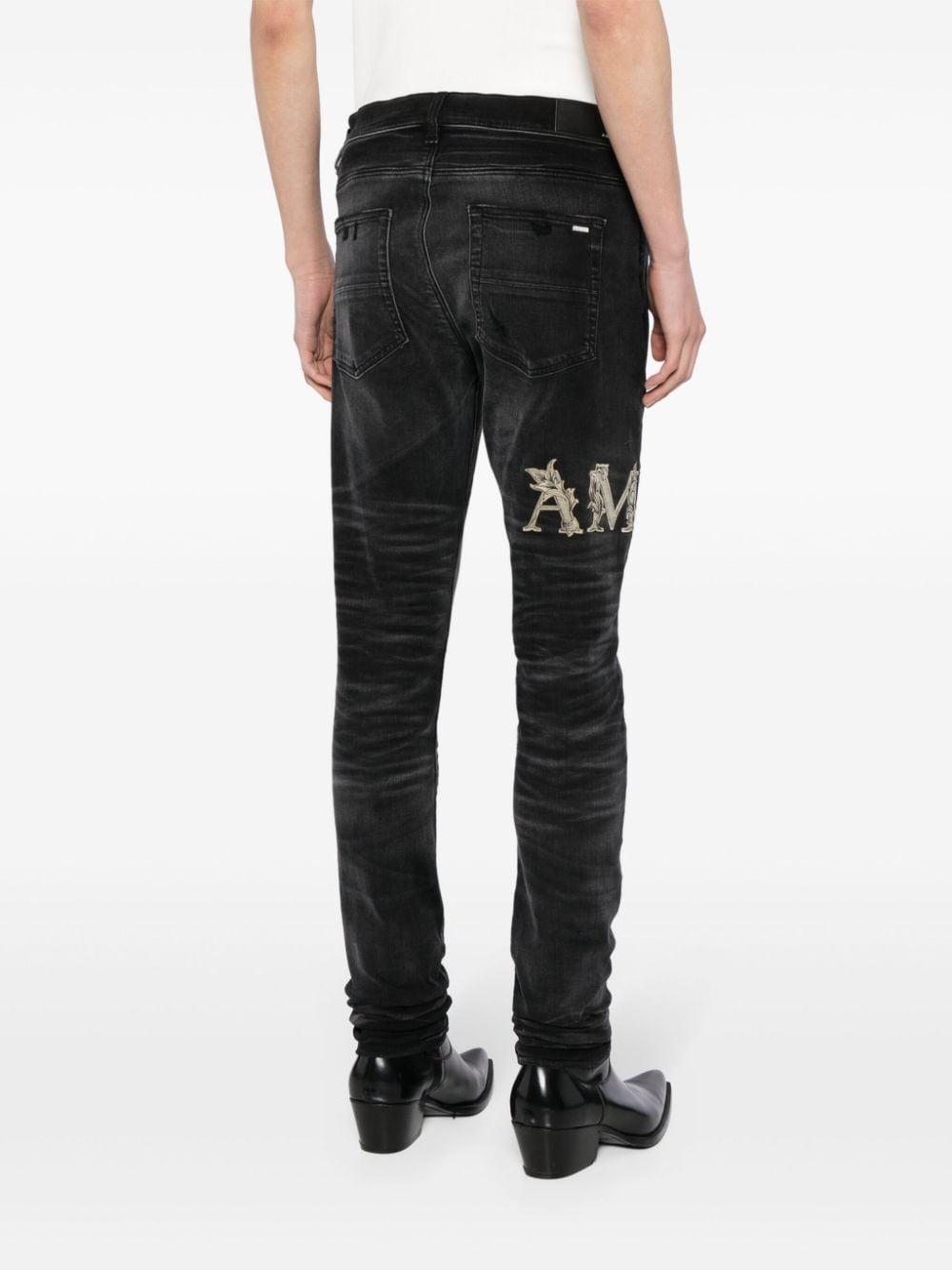 logo-appliquÃ© skinny-cut jeans - 4