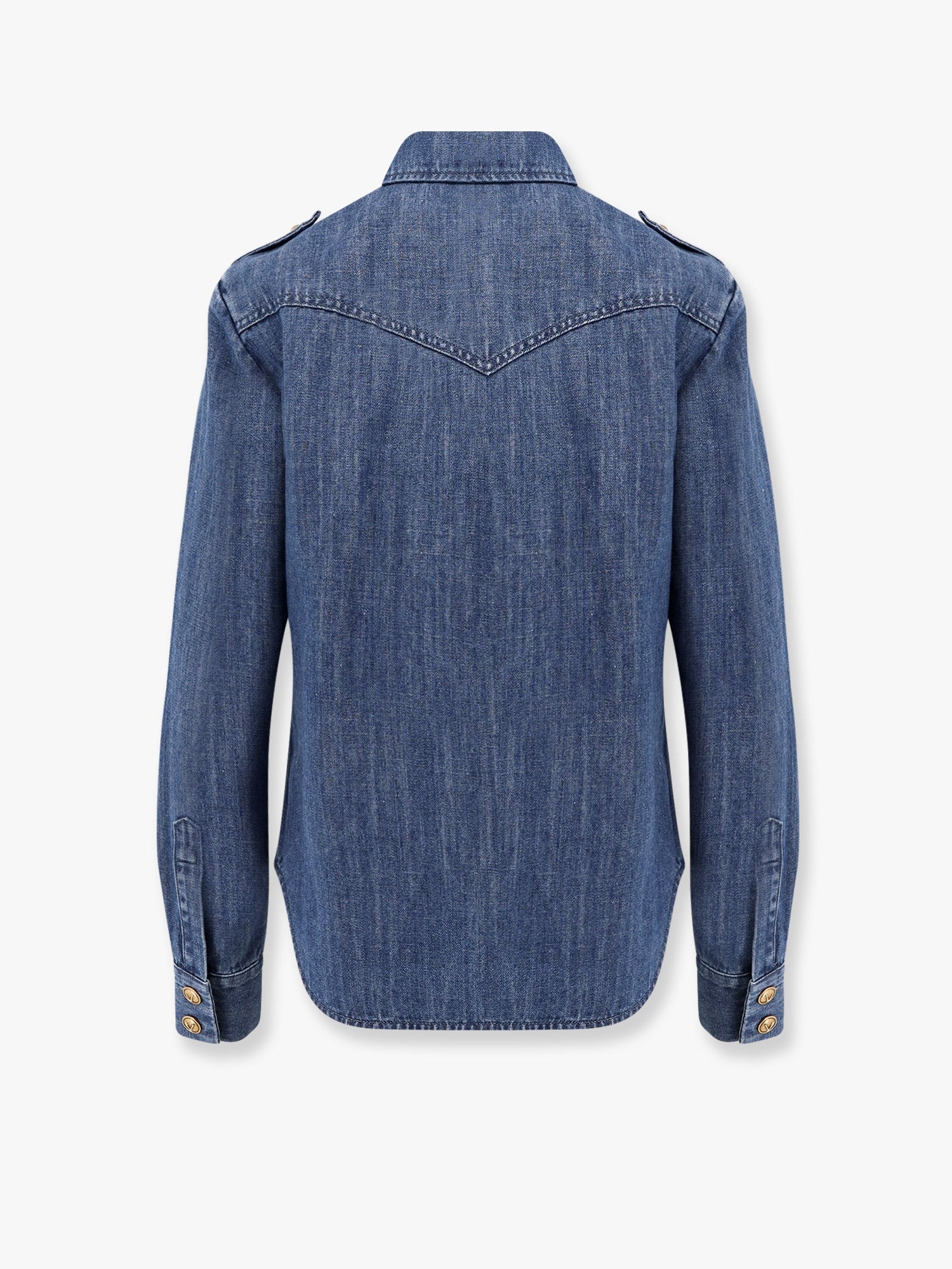 Valentino Denim Shirt With Vlogo Buttons - 2