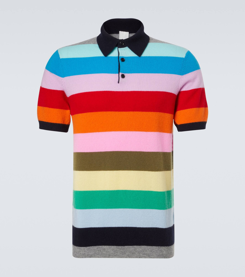 Striped cashmere polo sweater 1